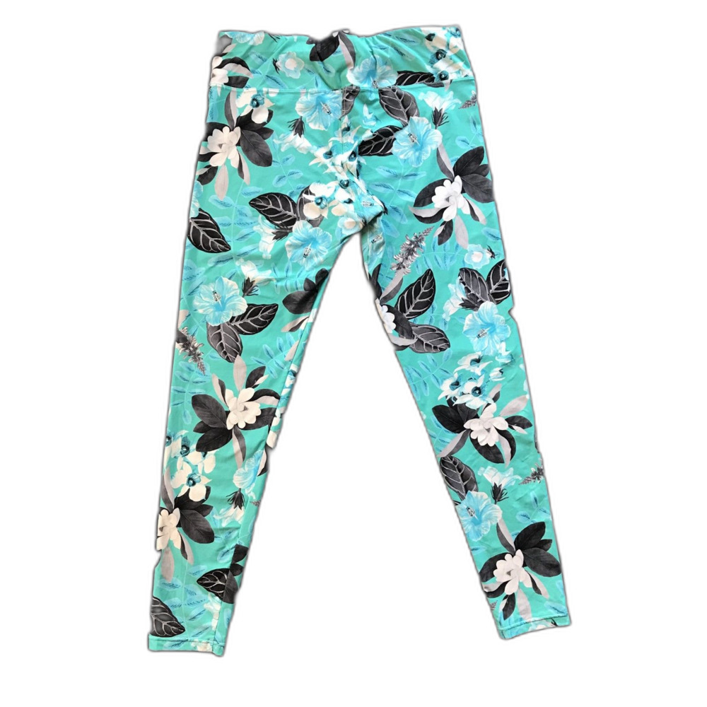 Seafolly Floral High Rise Leggings Turquoise Size L - Picture 2 of 6